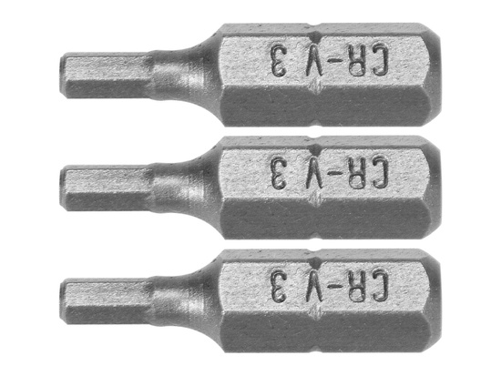 БИТОВЕ 1/4''X25 MM HEX H3 3 БР