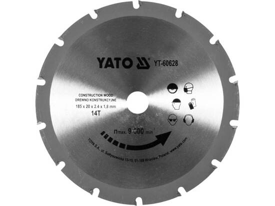 WIDIA ŘEZNÝ KOTOUČ NA DŘEVO S HŘEBÍKY 185/14T 20MM