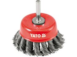  CUP BRUSH WITH SHAFT, TWIST STEEL WIRE