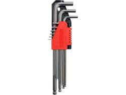  HEX KEY SET, LONG, BALL-SHAPED END 1,5-10 MM 9 PCS