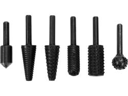 6PCS SET OF ROTARY RASPS FOR METAL (3PCS) AND WOOD (3PCS)