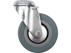 BOLT HOLE SWIVEL CASTER WITH GREY RUBBER