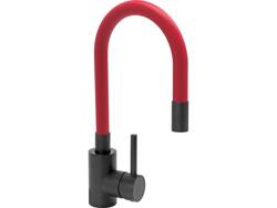 KITCHEN FAUCET 'BLACK FLEXIBLE' WITH RED TUBE