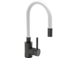 KITCHEN FAUCET 'BLACK FLEXIBLE' WITH WHITE TUBE