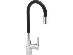 KITCHEN FAUCET WITH BLACK FLEXIBLE SPOUT