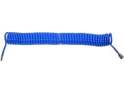 PU SPIRAL RECOIL AIR HOSE 6,5MM X 10MM X 15M BLUE