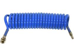 PU SPIRAL RECOIL AIR HOSE 8MM X 12MM X 5M BLUE