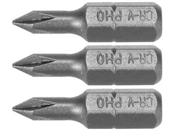 SCREWDRIVER BITS 1/4 25MM PH0 3PCS