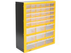 STORAGE CABINET WITH 39 TRANSPARENT BINS