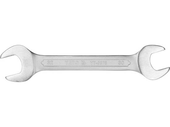  DOUBLE OPEN END SPANNER, POLISHED HEAD 30X32 MM