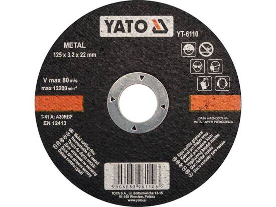  METAL CUTTING DISC 125X3.2X22 MM