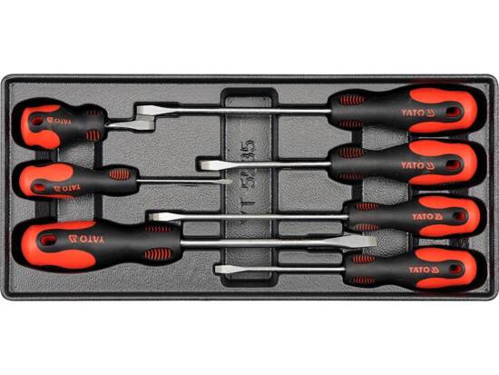  PVC TRAY WITH 7 PCS SLOTTED SCREWDRIVERS