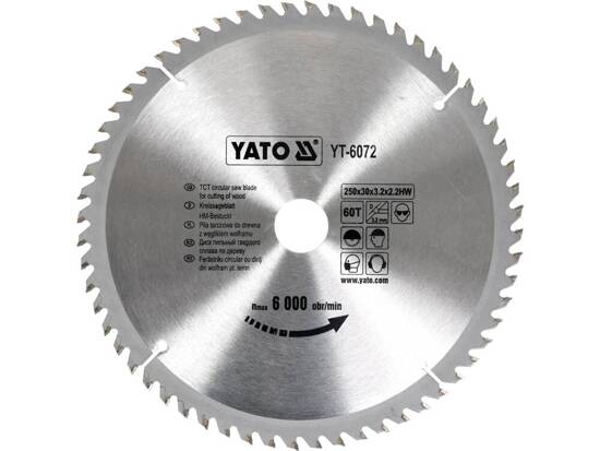  TCT CIRCULAR SAW BLADE FOR CUTTING WOOD 250X60X30 MM