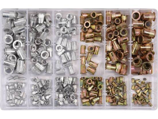 300 PCS M3-M10 MIXED THREADED ALUMINIUM AND STEEL RIVET NUTS