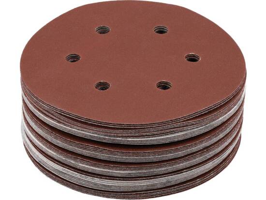 ABRASIVE DISC WITH HOOK FASTENER 6 HOLES P240 150MM 50PCS