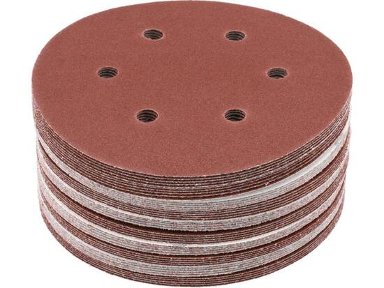 ABRASIVE DISC WITH HOOK FASTENER 6 HOLES P80 150MM 50PCS