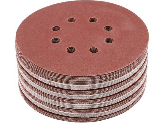 ABRASIVE DISC WITH HOOK FASTENER 8 HOLES P80 150MM 50PCS