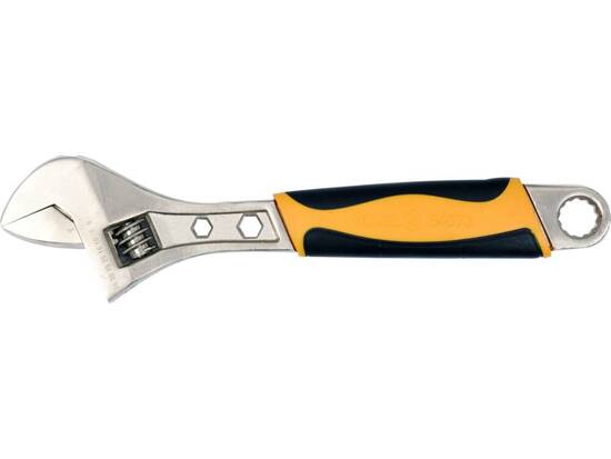 ADJUSTABLE WRENCH 300MM WITH PLASTIC HANDLE