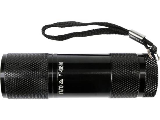 ALUMINIUM LED TORCH, 9 LED, BLACK