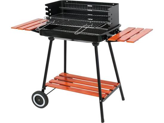 CHARCOAL GRILL WITH SHELVES GRID 53*33CM