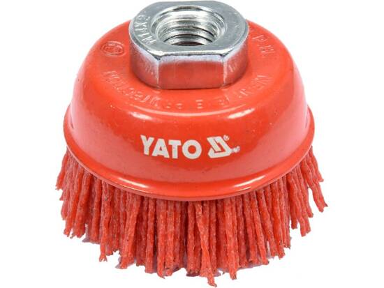 CUP BRUSH 65MM M14 NYLON RED