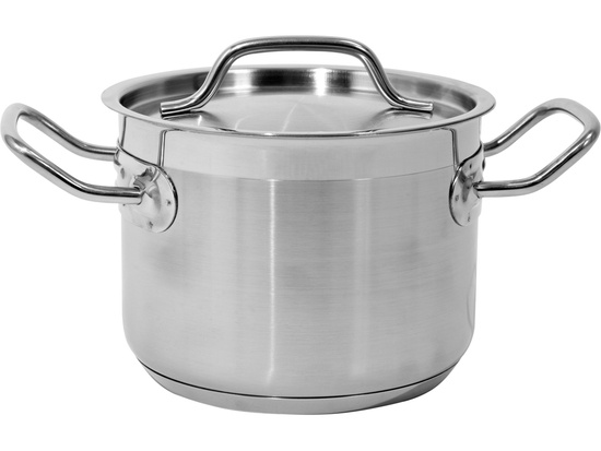 DEEP STOCKPOT WITH LID SS 16X12 2,4L