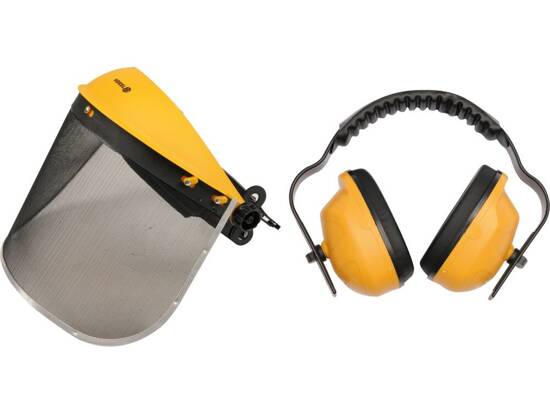 FACE SHIELD WITH STEEL MESH AND EAR MUFF