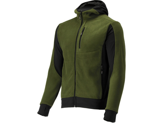 FLEECE JACKET W. HOOD SARNA GREEN S. 2XL