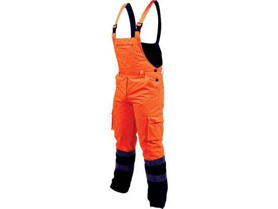 HI-VIS ORANGE WINTER BIB PANTS SIZE L