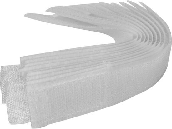 HOOK AND LOOP CABLE TIES 150MM 10PCS WHITE