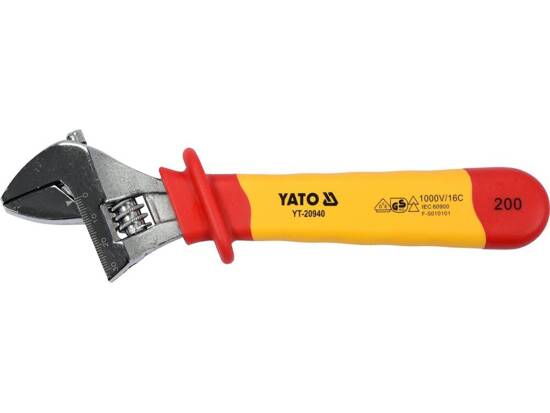 INSULATED ADJUSTABLE WRENCH SIZE: 200MM VDE