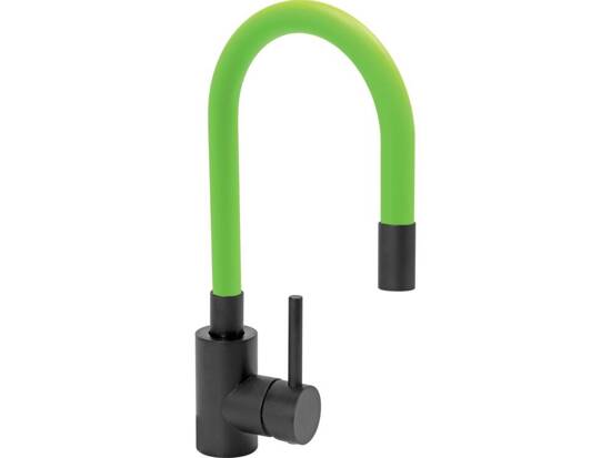 KITCHEN FAUCET 'BLACK FLEXIBLE' WITH GREEN TUBE