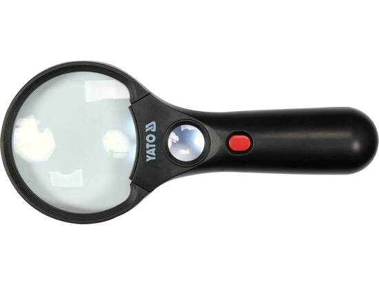 MAGNIFIER WITH TWO LENSES 3X/ 45X 3AAA LED
