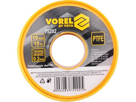 PTFE TAPE 15MX19MMX0.2MM