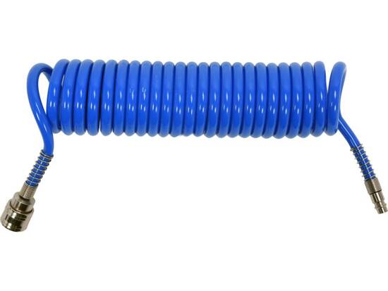 PU SPIRAL RECOIL AIR HOSE 5,5MM X 8MM X 5M BLUE