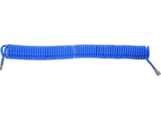 PU SPIRAL RECOIL AIR HOSE 8MM X 12MM X 15M BLUE