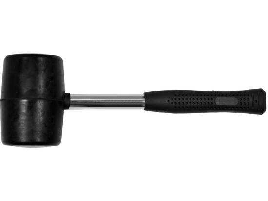 RUBBER MALLET WITH TUBULAR STEEL HANDLE