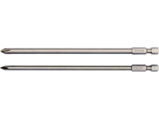 SCREWDRIVER BIT SETS 1/4'', 2 PCS - PHILLIPS: PH1X150MM; PH2X150MM 1/4'' HEX DRIVE