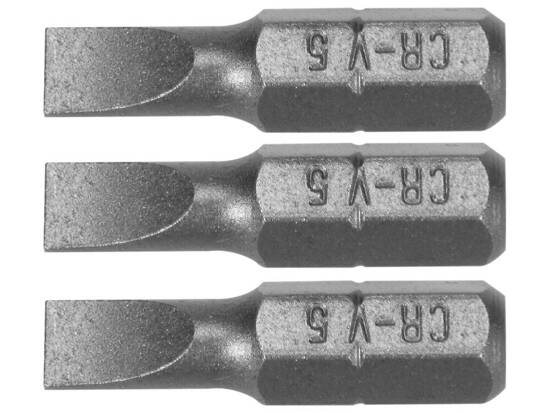 SCREWDRIVER BITS 1/4 25MM, 5MM 3PCS