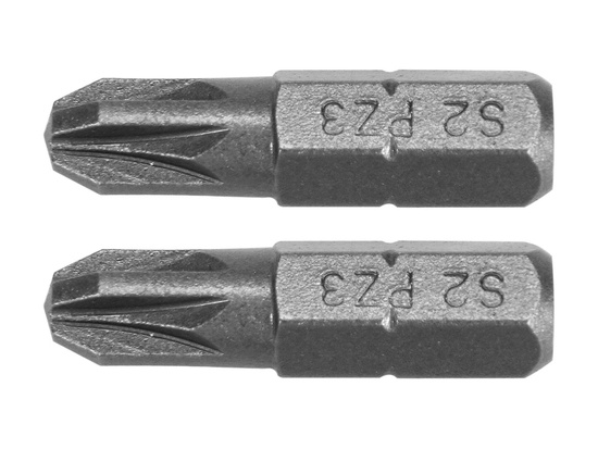 SCREWDRIVER BITS 1/4 25MM PZ3 2 PCS