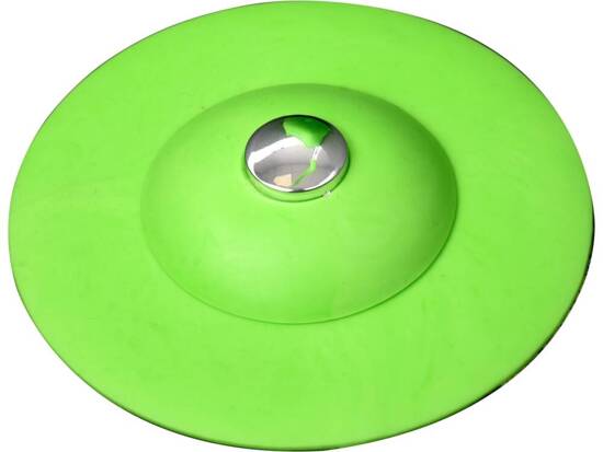 SILICONE PLUG WITH STRAINER, COLOUR: GREEN