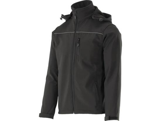 SOFTSHELL JACKET WITH HOOD BLACK L