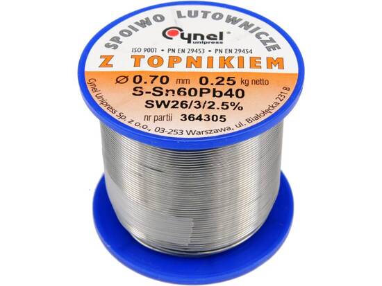 SOLDER SN60PB40 0.7MM 250G