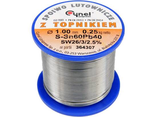 SOLDER SN60PB40 1.0MM 250G