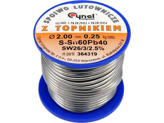 SOLDER SN60PB40 2.0MM 250G