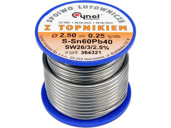 SOLDER SN60PB40 2.5MM 250G