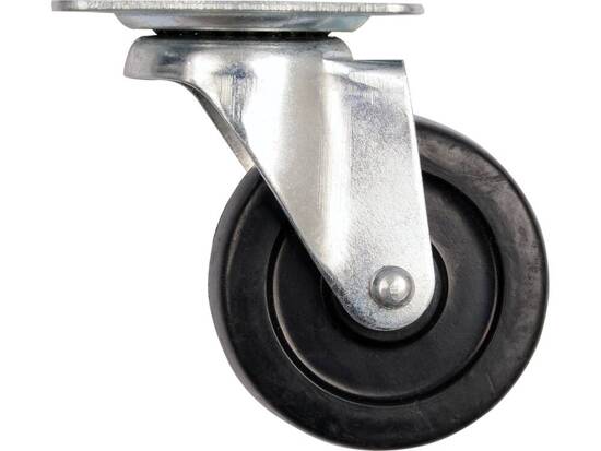 SWIVEL CASTER WITH BLACK RUBBER