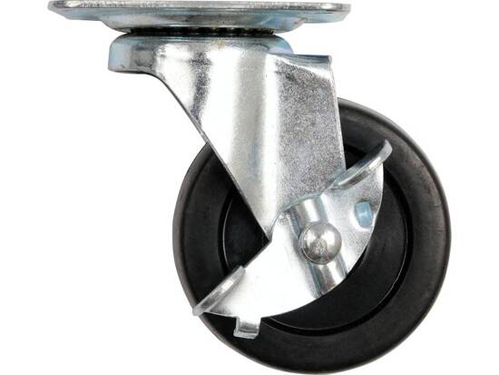 SWIVEL CASTER WITH BLACK RUBBER WITH BRAKE