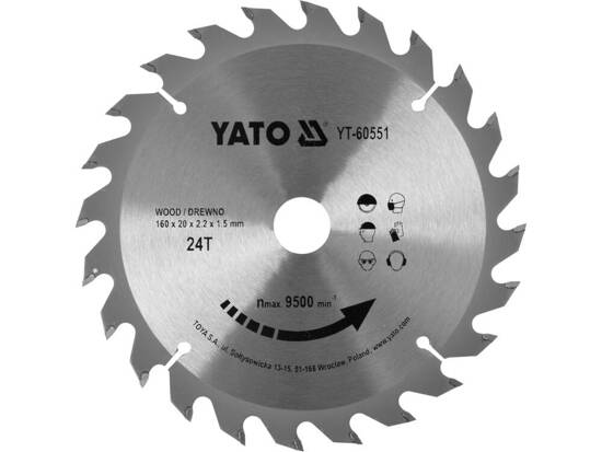 TCT BLADE FOR WOOD 160X24TX20MM