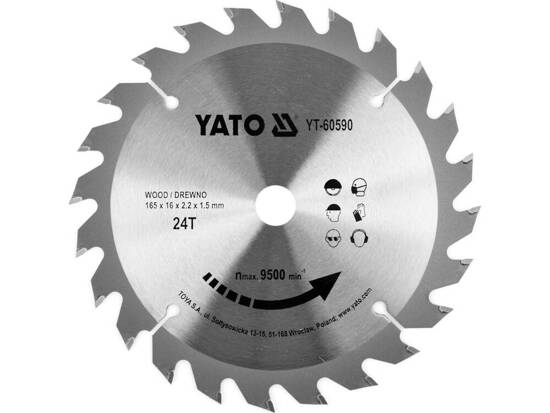 TCT BLADE FOR WOOD 165X24TX16MM